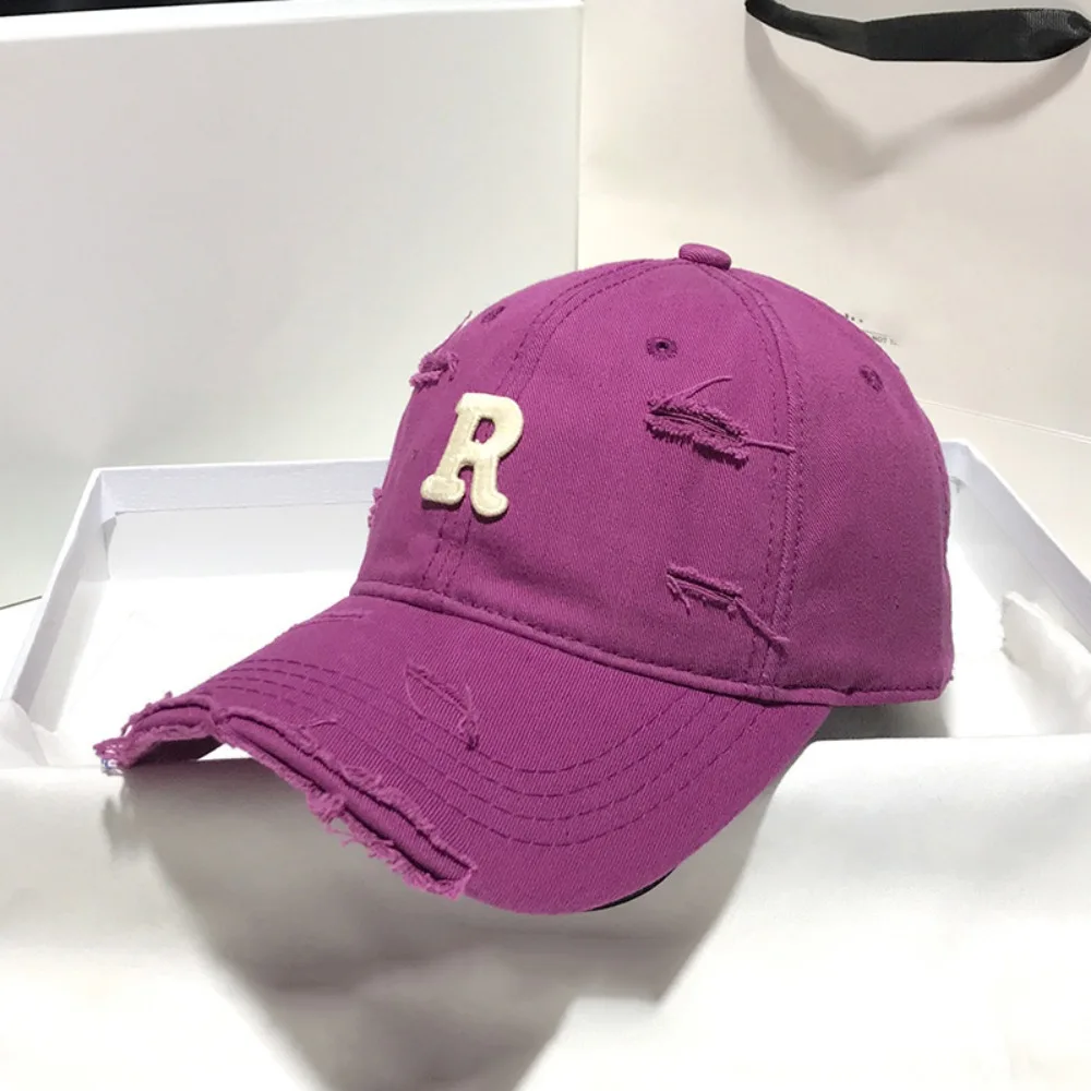 

Cotton Over Size Baseball Cap Washable Letters Vintage Duck Tongue Cap Korean Style Anti-UV Large Head Circlet Cap Outdoor Sport