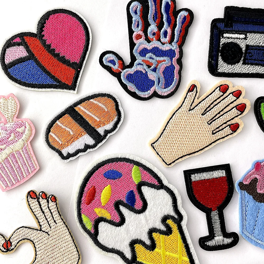 Watermelon Lipstick Patches for Clothing Cloth Embroidered Applique Sewing Clothes Apparel Decoration Patch Iron on Stickers