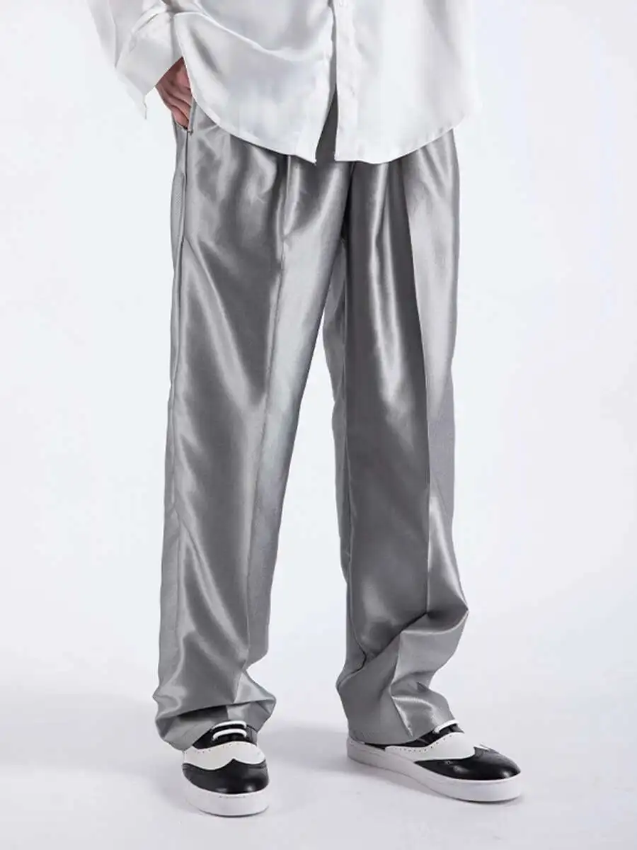 لامعة مرحلة الرقص الرجال السراويل ملهى ليلي الجاز قفل البدلة بنطلون حجم كبير ملابس الأداء