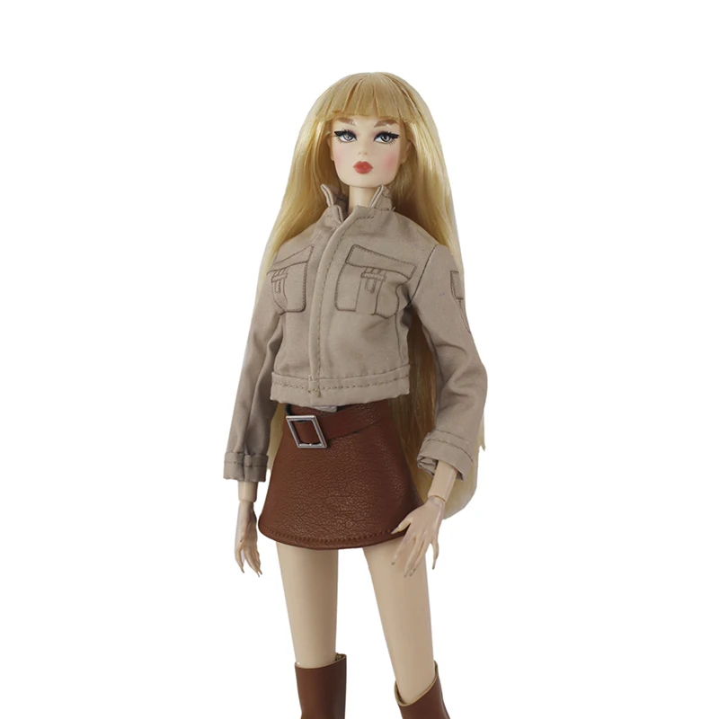 1/6 handgemachte Mode Supermodel Puppe KLEIDUNG Leder Kleidung Outfit Mantel für 11,5" 30cm Puppe Bjd Kleidung Zubehör Geschenke