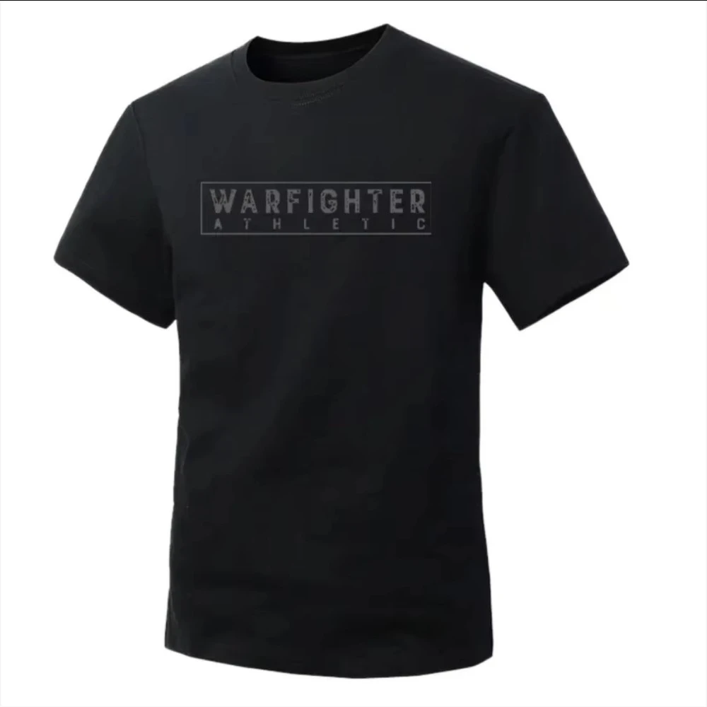 2026 Summer American Men's T-shirt Training Tactics Round-neck Short-sleeved Outdoor Casual Fashion Trendy Printed Brand Cotton