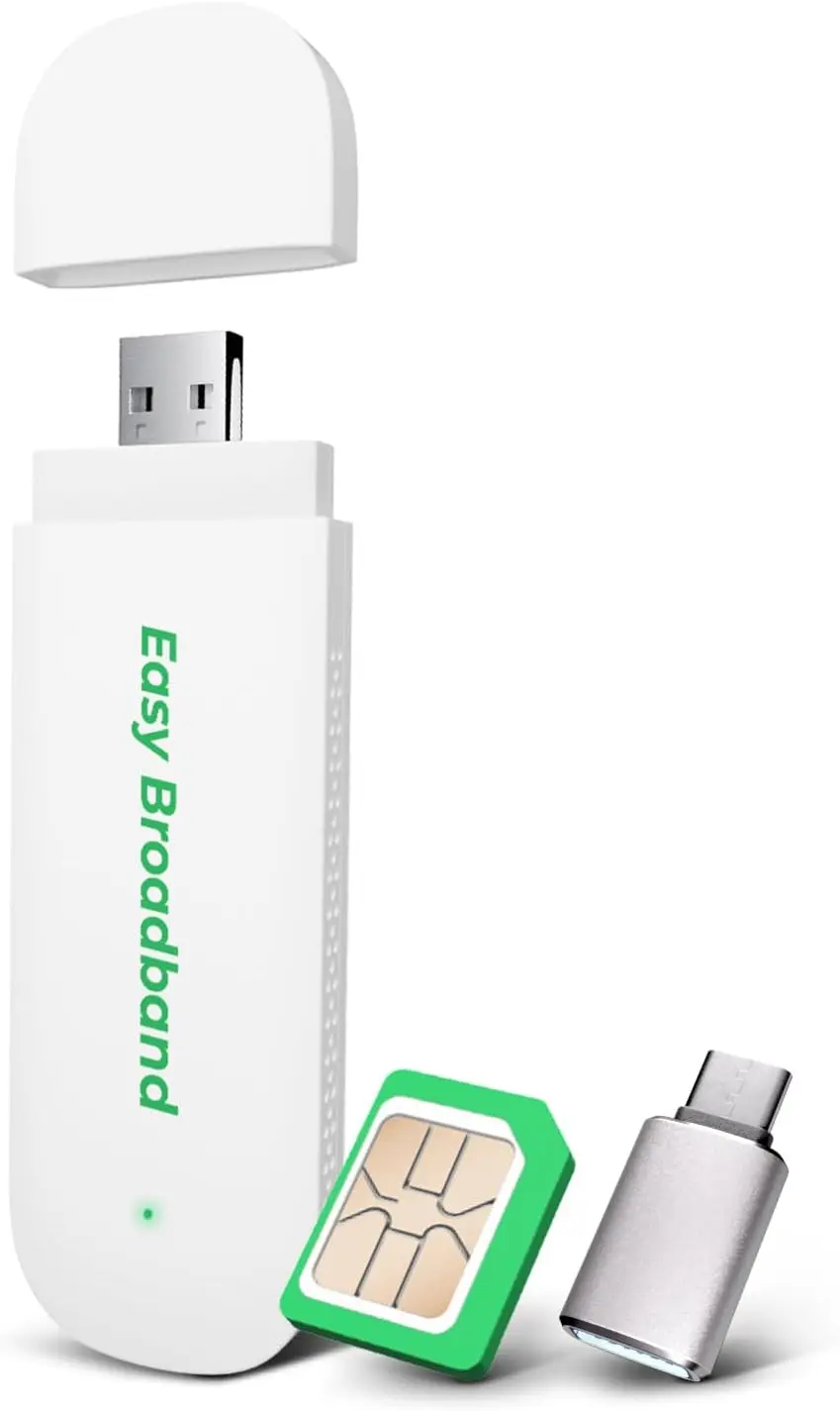 

4G LTE USB WiFi 6 Dongle - Portable Mobile Hotspot with Pre-Installed SIM Card, Supports 10 Devices for Travel & Business