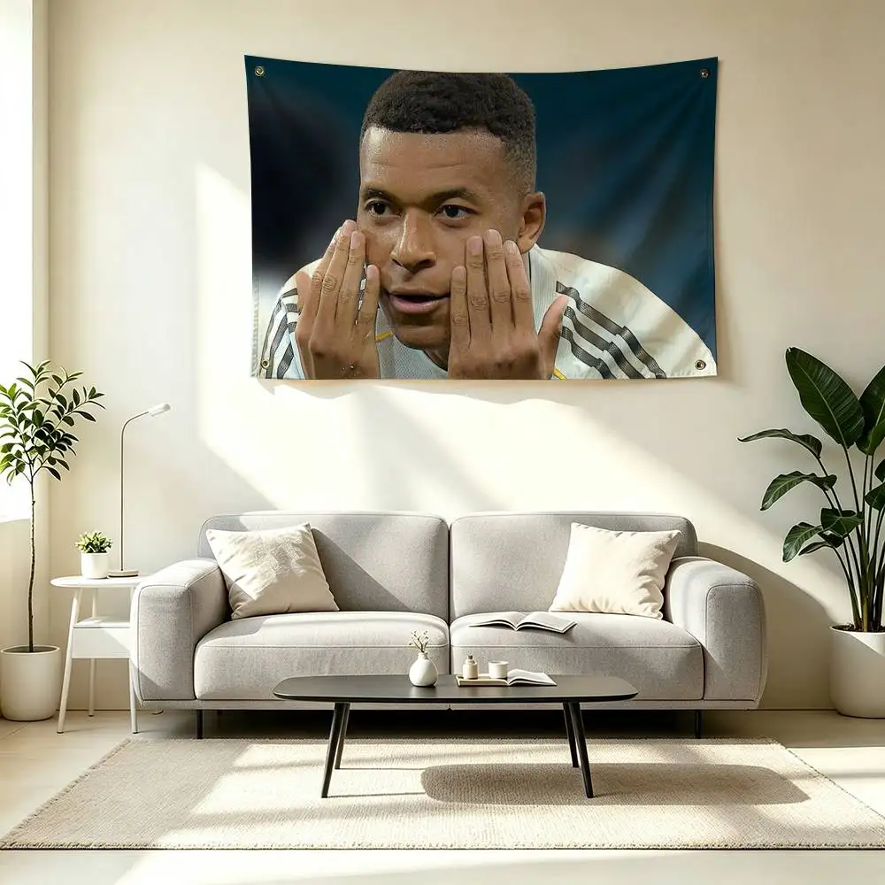 K-Kylian Mbappe  Football Supersta Flags Wall Hanging Tapestry Outdoor Garage Room Decorative flag Background Blanket