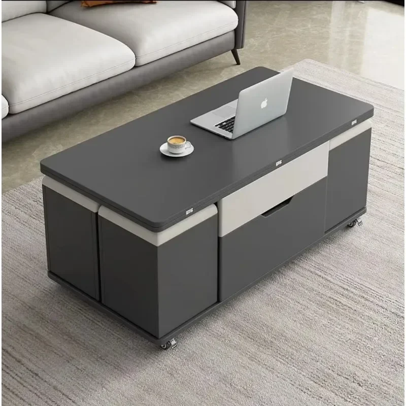

Hot Sales Multifunctional Coffee Table Small Apartment Household Dining Table Lift Integrated Living Room Storage