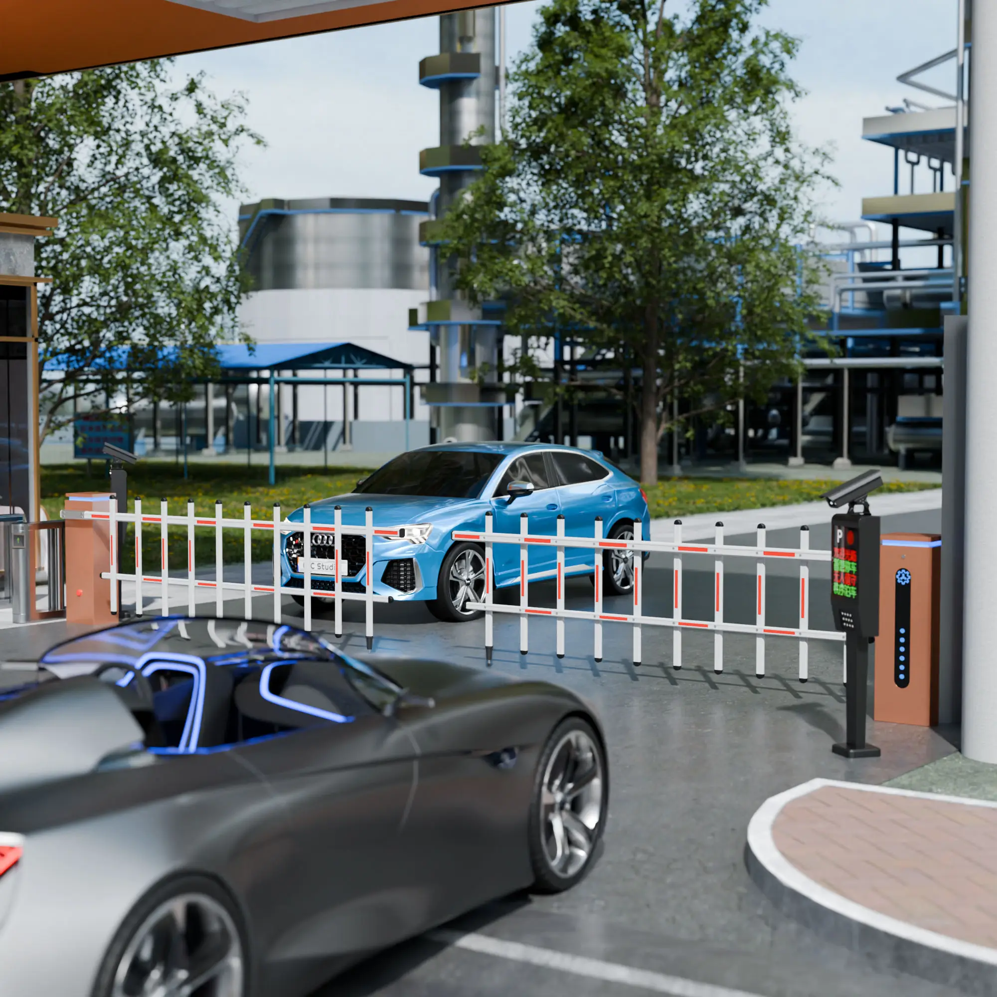 

Интеллектуальный светодиодный электронный контроль скорости, автоматический складной дверной парковочный барьер с беспроводным пультом дистанционного управления