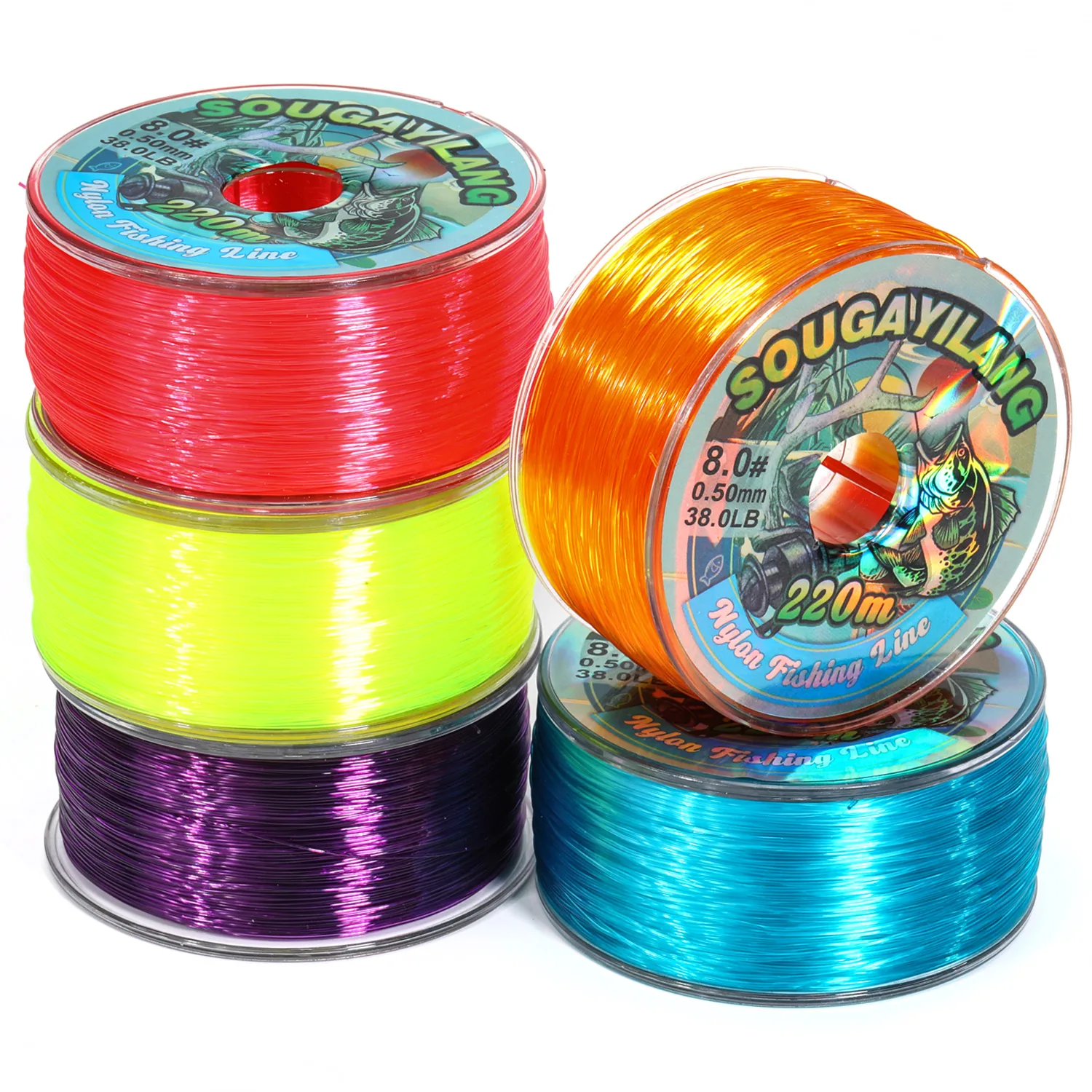 Sougayilang 220M Super Strong Fishing Line Japan Durable Monofilament Nylon Fishing Line Main Line Leader Fishing Wire Pesca