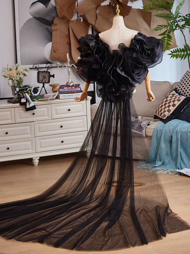 Elegant-chale-d'epaule-en-maille-noir-fait-main-diy-accessoire-de-photographie-pour-robe-de-soiree-jupe-queue-de-robe-couvre-bras-accessoires-de-mode