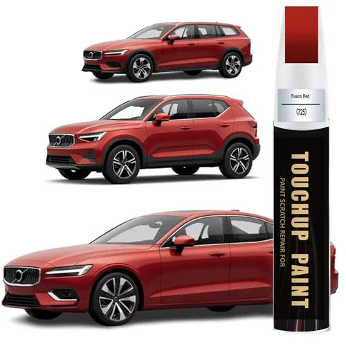 Fusion Red(725) Touch Up Paint Compatible with Volvo, Car Paint Pen Scratch Repair Two-In-One Touch Up Paint