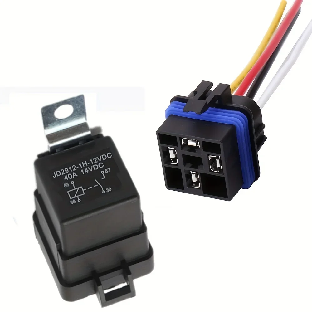 

Car Auto Automobile Relay Sealed Waterproof Integrated Wired DC12V 40A 5Pin 4pin Auto Relay + Holder With 105mm Length Wires
