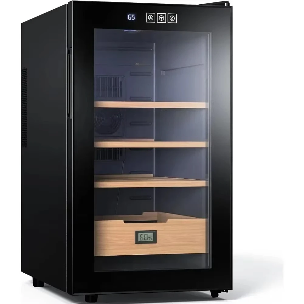 

Hot Sellers.Fast shipping.48L Cooler Humidor, Electronic Humidor Cabinet for 300 Counts Capacity with Hygrometer, Gift for Men,