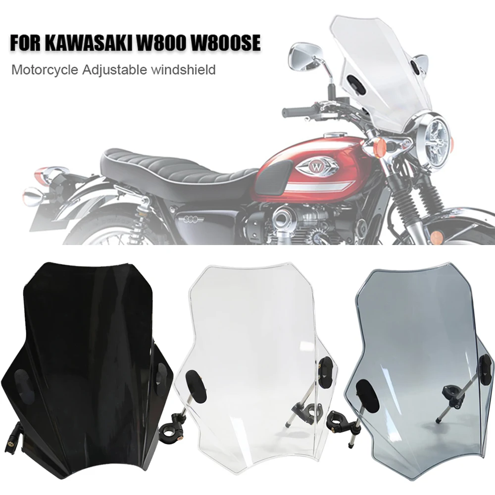 

FOR KAWASAKI W800 W800SE Universal Motorcycle Windshield Glass Cover Screen Deflector Motorcycle Accessories