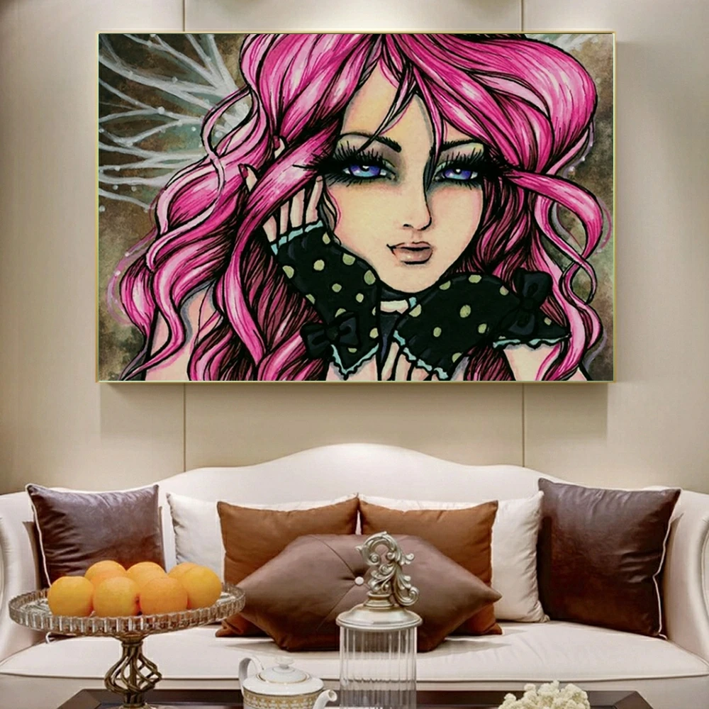 Big Eyes Girl Doll Diamond Painting Cross Stitch Pictures Printed Mosaic Embroidery Garden Decor 5D DIY Art Creation Children