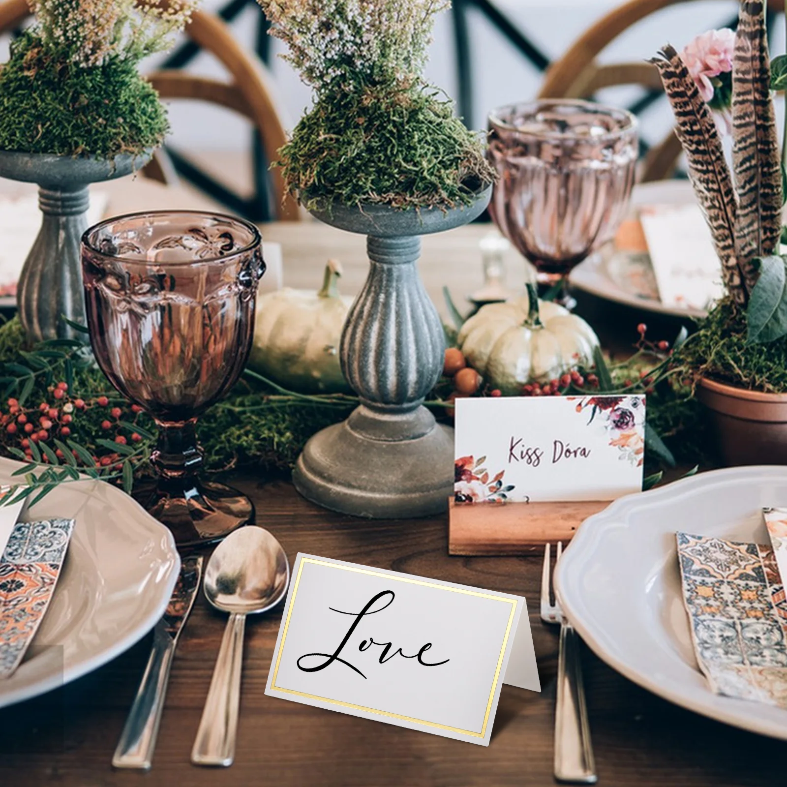 40 Pcs Place Card for Wedding Table Seating Labels Business Cards Layout Blank Paper Party Name Dinner Banquet