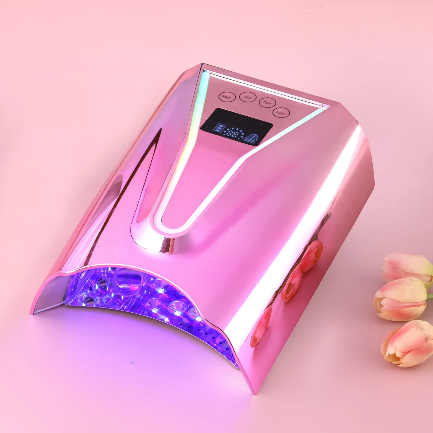 Mood Light Manicure Fast Curing  128w UV LED Rechargeable Nail Lamp for Professional Use