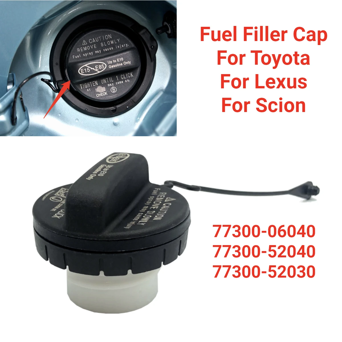 

Petrol Fuel Tank Cover Gas Cap 77300-52030 for Toyota Camry Corolla Hilux Rav4 Sequoia Solara Highlander for Lexus LS LX ES
