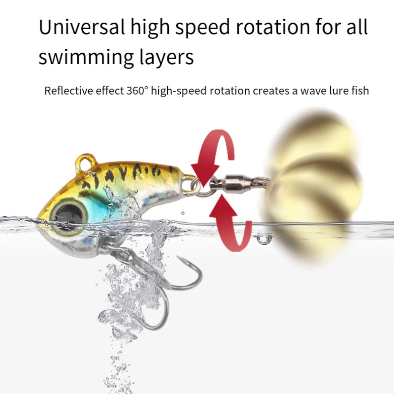 1Pcs Metal Vib Rotating Spoon Wobbles Vibration Fishing Lures for Pike Bass Winter Jigs Spinner Hard Baits Pesca Fishing Tackle