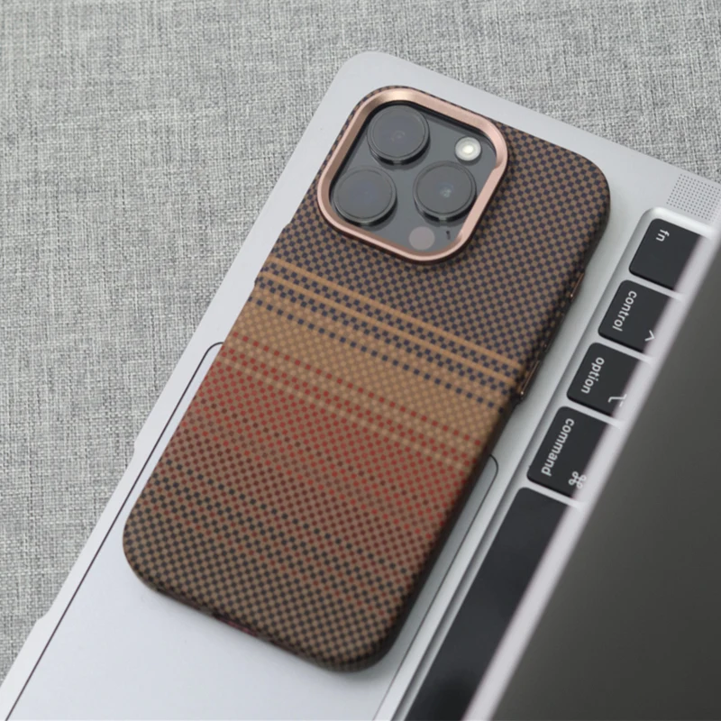 Alloy Lens Pixels Texture MagSafe Phone Case for iPhone 17 16pro max 14 15Pro 13 Magnetic Wireless Charging Matte Hard PC Cover