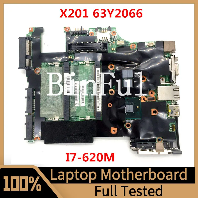 

48.4CV13.021 Mainboar For Lenovo X201 X201I Laptop Motherboard 63Y2066 08270-2 With SLBTR I7-620M CPU QM57 100% Full Tested Good