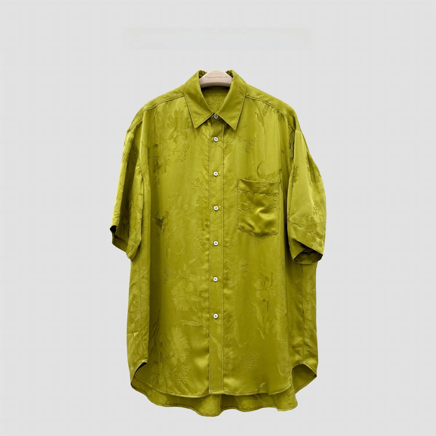 

MeeMeeLab Original Design Gentleman Elegant Cool Sensation Airy Dark Flower Short Sleeve Shirt Chinese National Style Summer ...