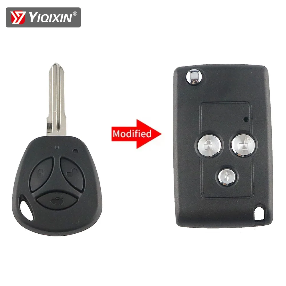 3 Buttons Modified Flip Remote Car Key Shell Case For Lada Priora Granta Kalina Vesta X-Ray XRay Sedan Sport Kalina Samara 2108