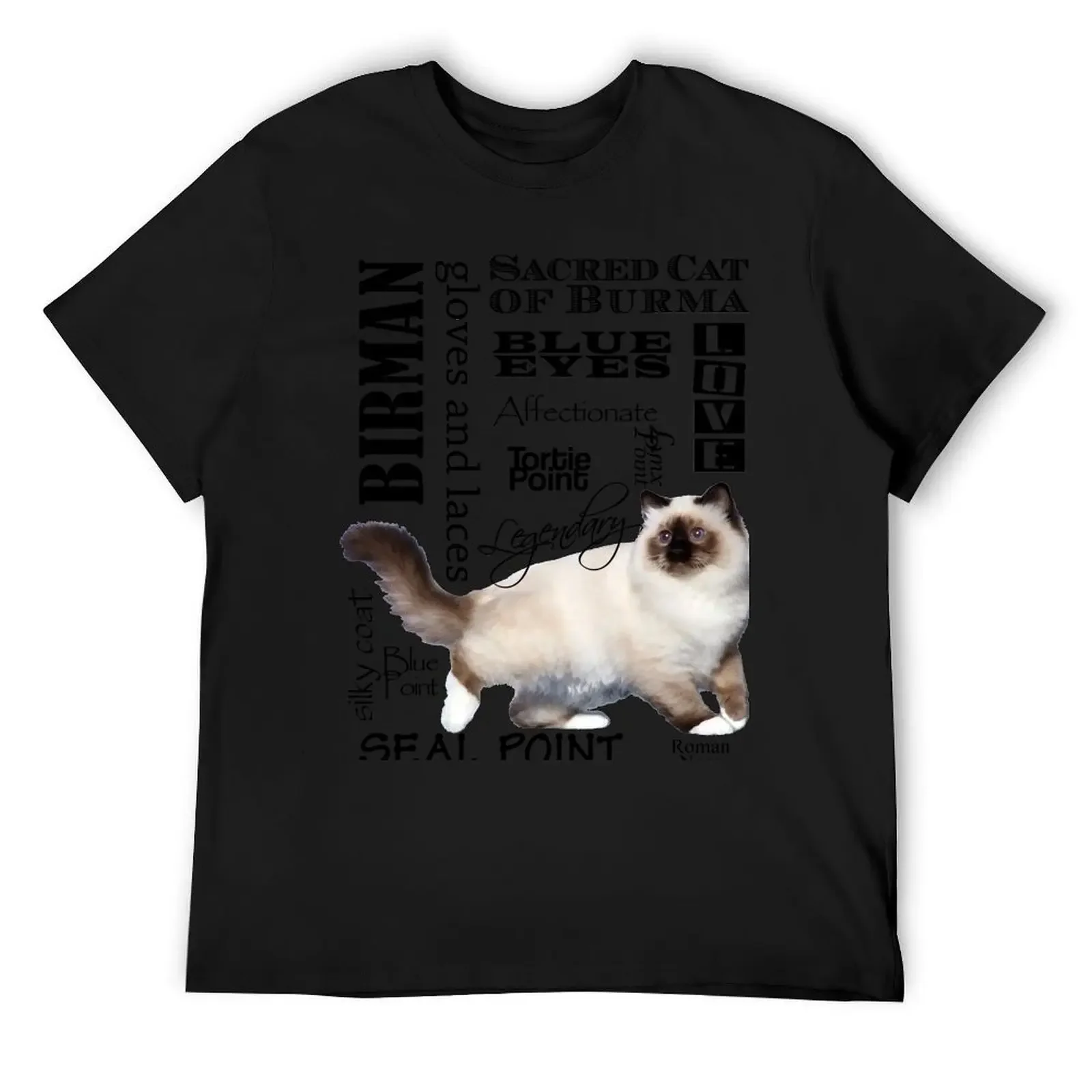

Birman - Sacred Cat of Burma - Descriptive Words T-Shirt funny shirt cotton cotton graphic tees clothes for men