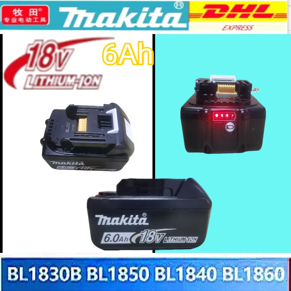 

Makita Lithium Ion Battery BL1860 Rechargeable BatteryNew 18V 6.0Ah for Makita 18v Battery 6Ah BL1850 BL1880 BL1860B LXT400