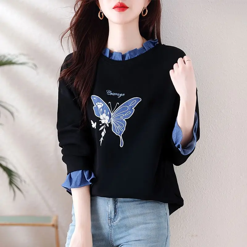 

Women's Autumn Winter Fashion Elegant Half High Neck Pullover Long Sleeve Printed Sweater Casual Versatile Western Commuter Tops