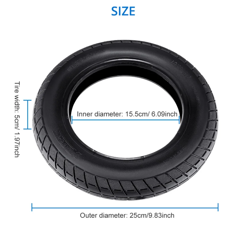 10 Inch Scooter Tire Rubber Tire Camera for Xiaomi M365 1S Pro Pro2 Mi 3 Electric Scooter Reinforced Stable-Proof Outer Tyre