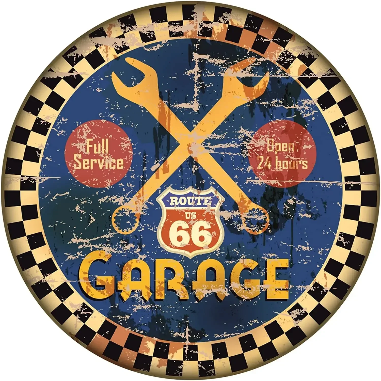 Retro Route 66 Badge Decal Personality Old School Car Motorcycle Sticker Creative Scratch Hiding Vinyl Exterior Accessories