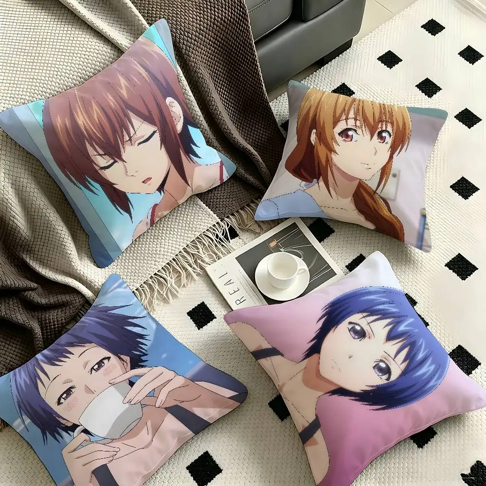 1pc GRAND BLUE Pillow Case Fashion Square Pillowcase Bedroom Sofa Room Ins Decoration Leisure