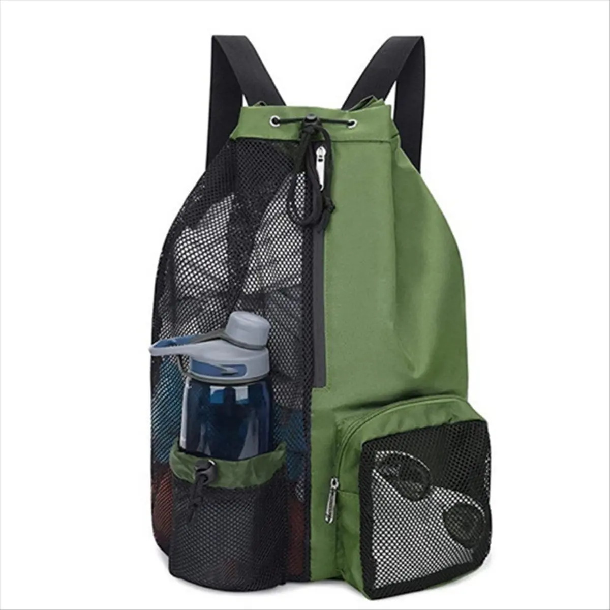 ABME New Swim Bag Mesh Drawstring Backpack for Swimming, Gym, Pool, Workout Gear & Sports Green