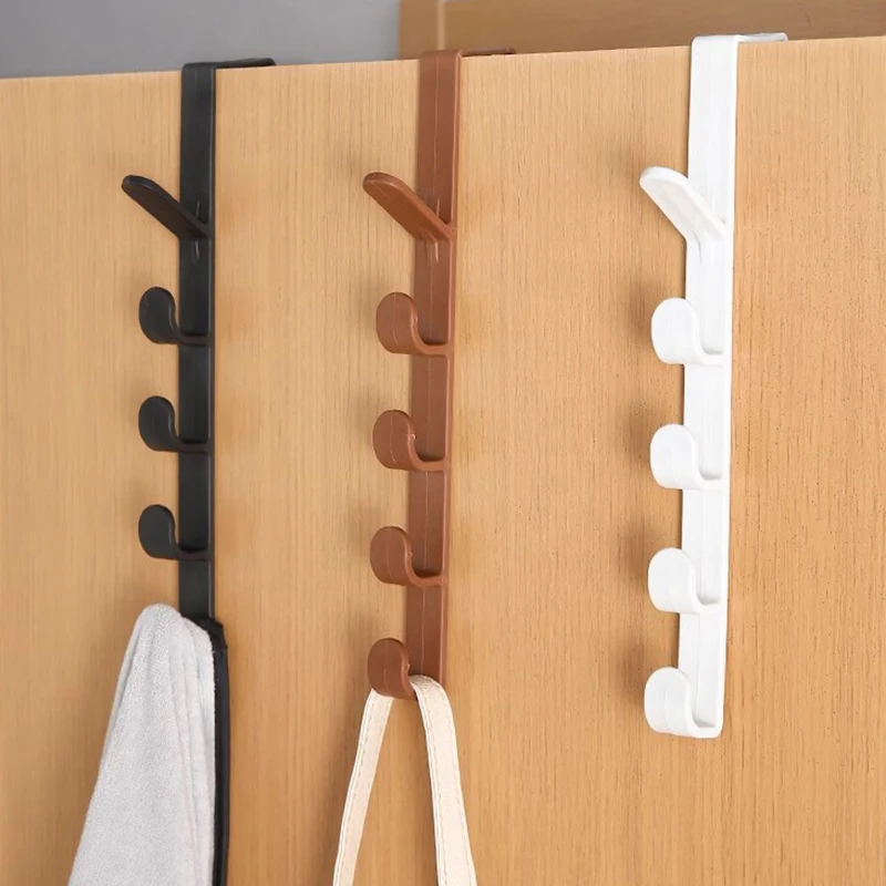 5 قطعة خلف الباب خطاف تعليق المعاطف شماعات خزانة بلاستيكية الباب رف معلق التخزين المنظم رفوف المكتب حامل الأداة
