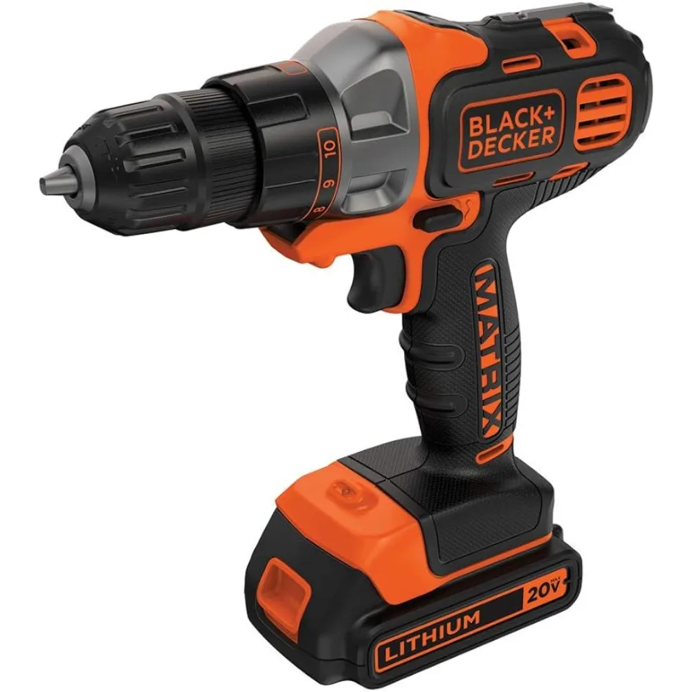 

NEW BLACK+DECKER 20V MAX Matrix Cordless Drill/Driver (BDCDMT120C), Drill Kit (Orange)