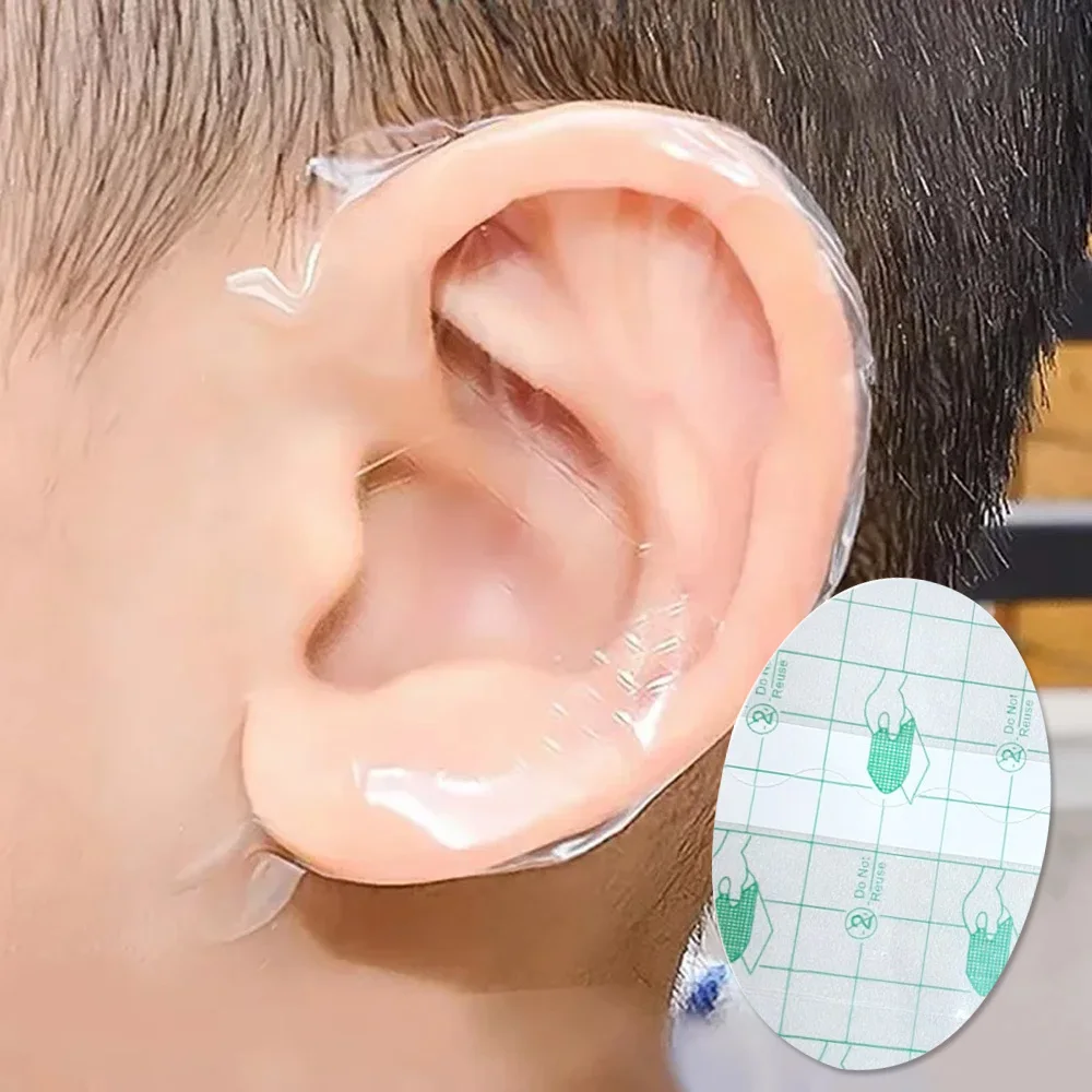 20Pcs/Set Plastic Waterproof Ear Protector Swimming Cover Caps Disposable Stickers Paste Ear Protective Film For Kids Adult