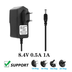 8.4V 0.5A 1A Massager Fascia Gun Charger 8.4V 500mA 1000MA Universal Lithium Battery Charger Power Cord 5521 35135 TYPE C