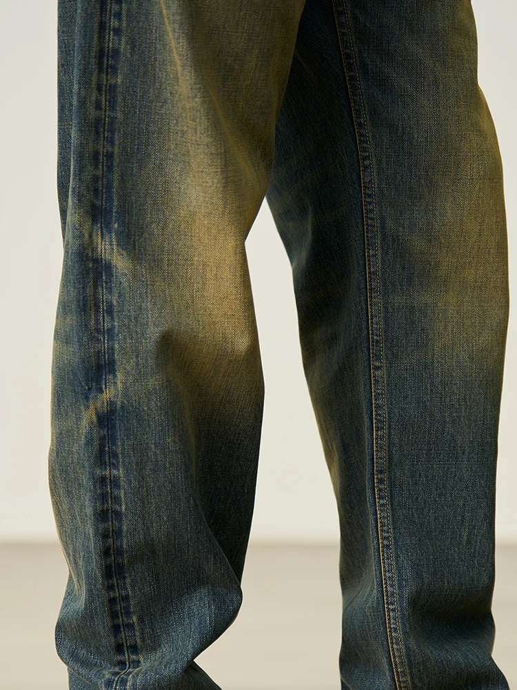 SIMWOOD-pantalones vaqueros holgados de alta calidad para hombre, Jeans rectos de 14oz, Estilo Vintage, lavados, 2024