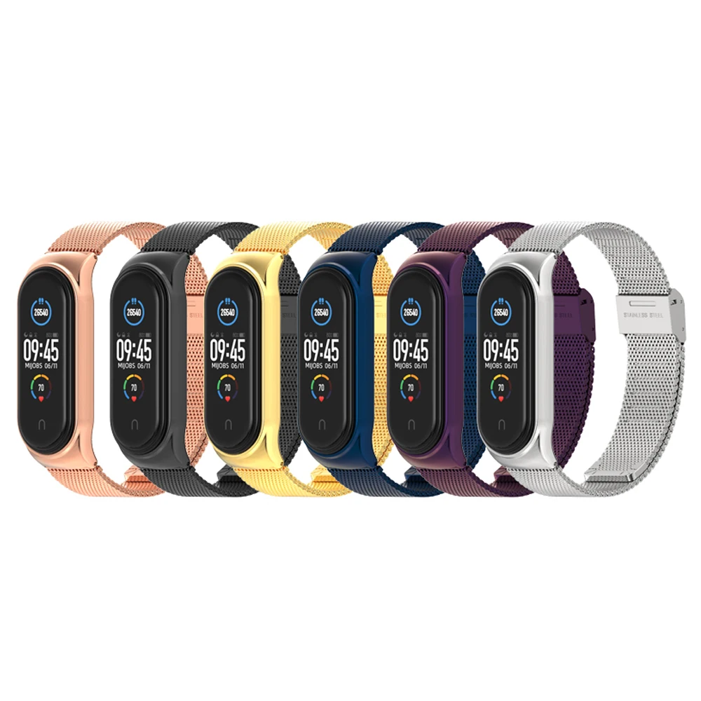 Band voor Mi Band 9 8 7 6 5 4 3 Armband Metalen Milanese Mi Band 8 Polsbandjes voor Xiao mi Smart Band Vervanging Accessoires