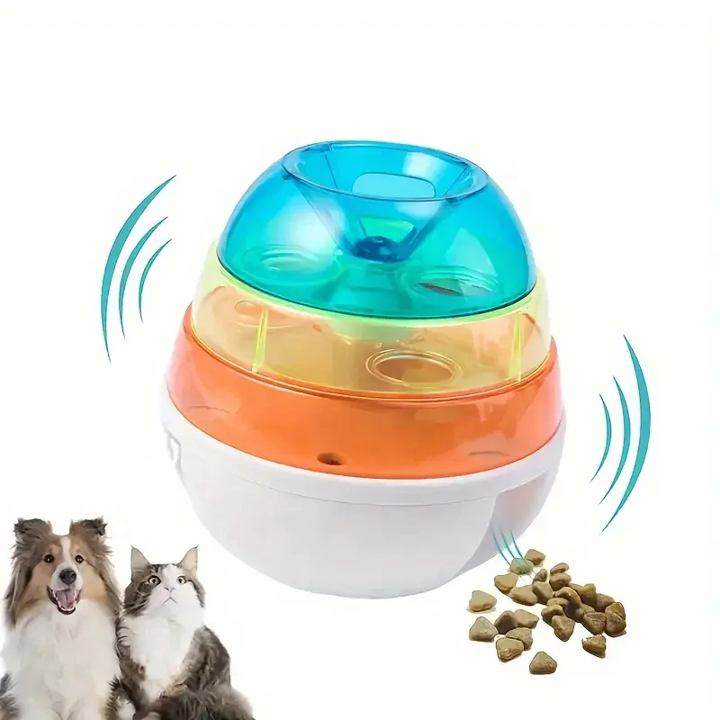 Pet Toy Adjustable Food Leakage Toy Fun Slow Food Device Cat Tumbler Ball Toy Food Leaking Healthy Eating Habits Interactive Toy