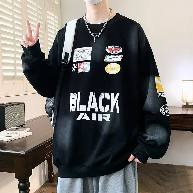 

Весенне-осенняя толстовка с длинными рукавами для мальчиков, модная толстовка Haome для подростков и школьников средних классов, мужская одежда, толстовка без застежек