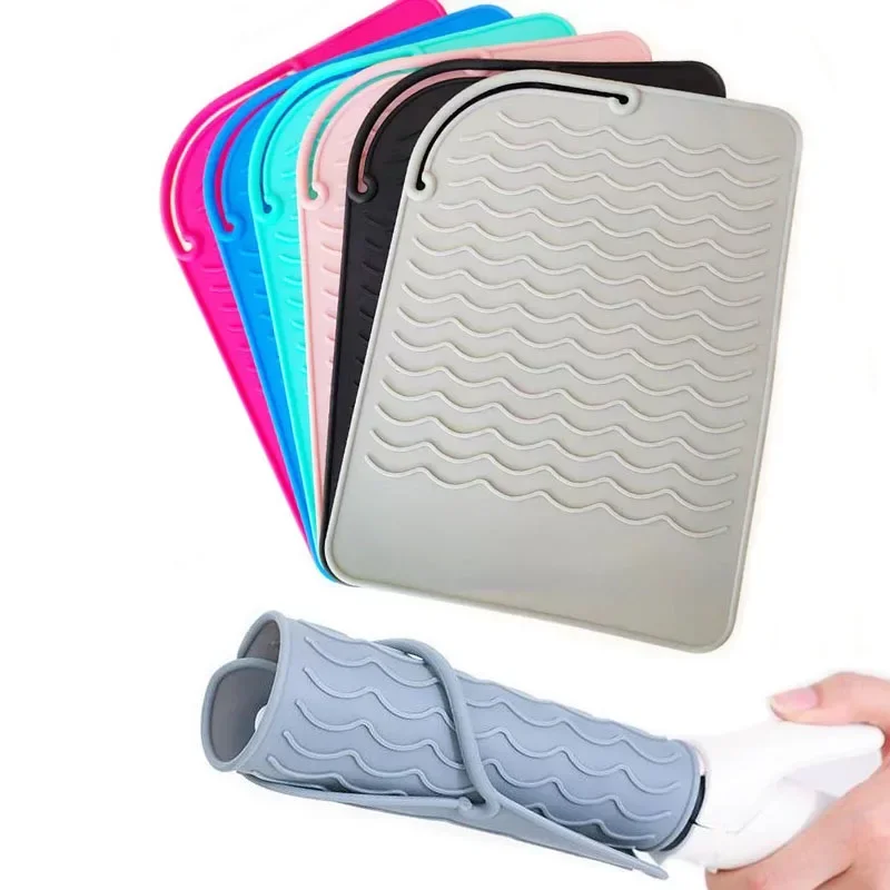 

Portable Silicone Heat Resistant Mat Hair Straightener Curler Insulation Pad Non-Slip Anti Heat Mat Hair Styling Tool For Travel