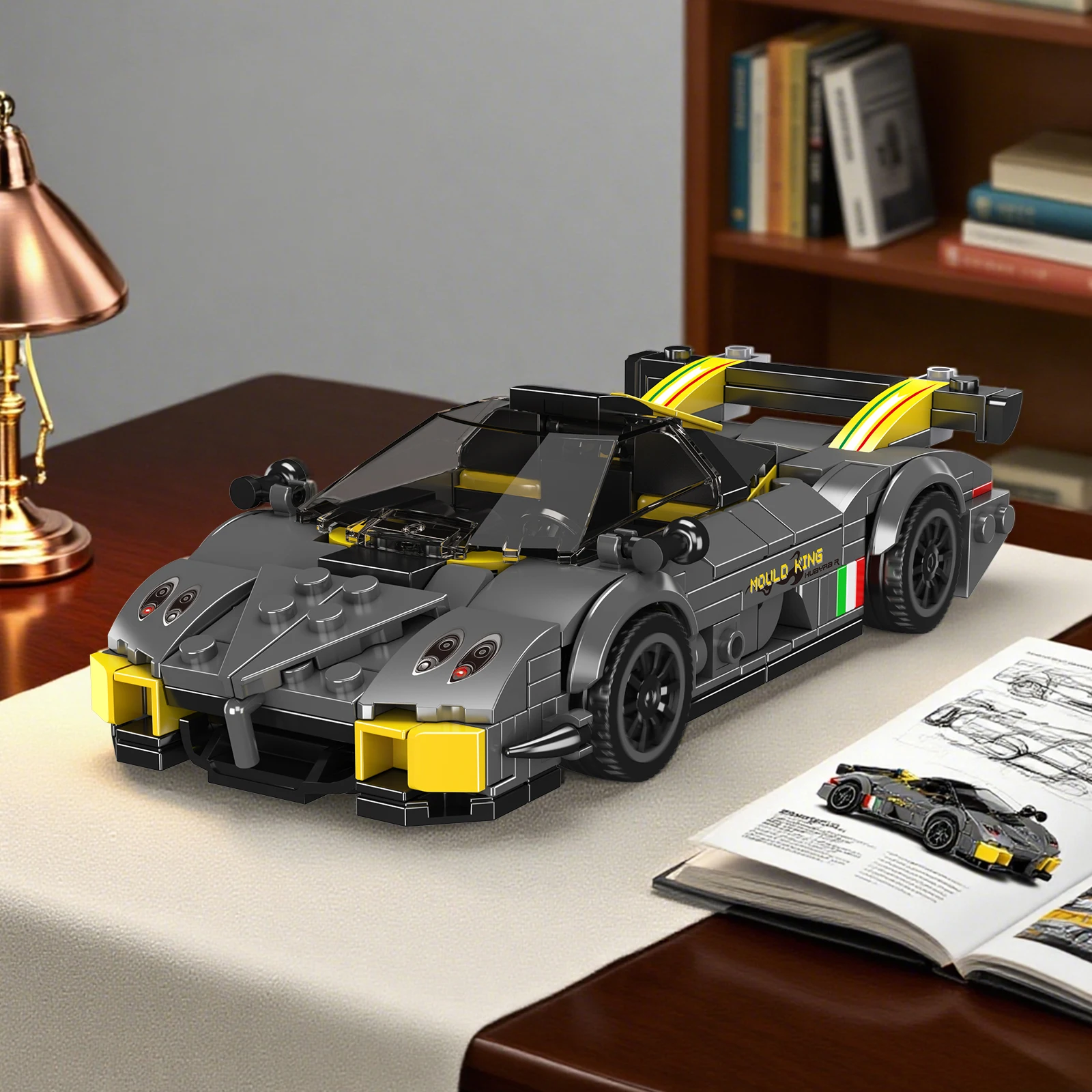 MOLDKING Kit di blocchi per auto sportive MOC Famoso modello di auto Supercar Veicolo da corsa Assemblaggio Mattoni Ornamenti Giocattoli Ragazzi Regali