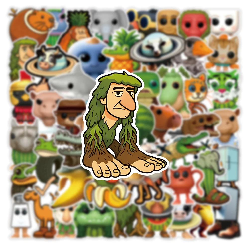 10/30/50PCS AI Abstract Brainrot Abstract Cartoon Stickers Tung Tung Tung Sahur Funny Animal Graffiti Decals Kids DIY Sticker