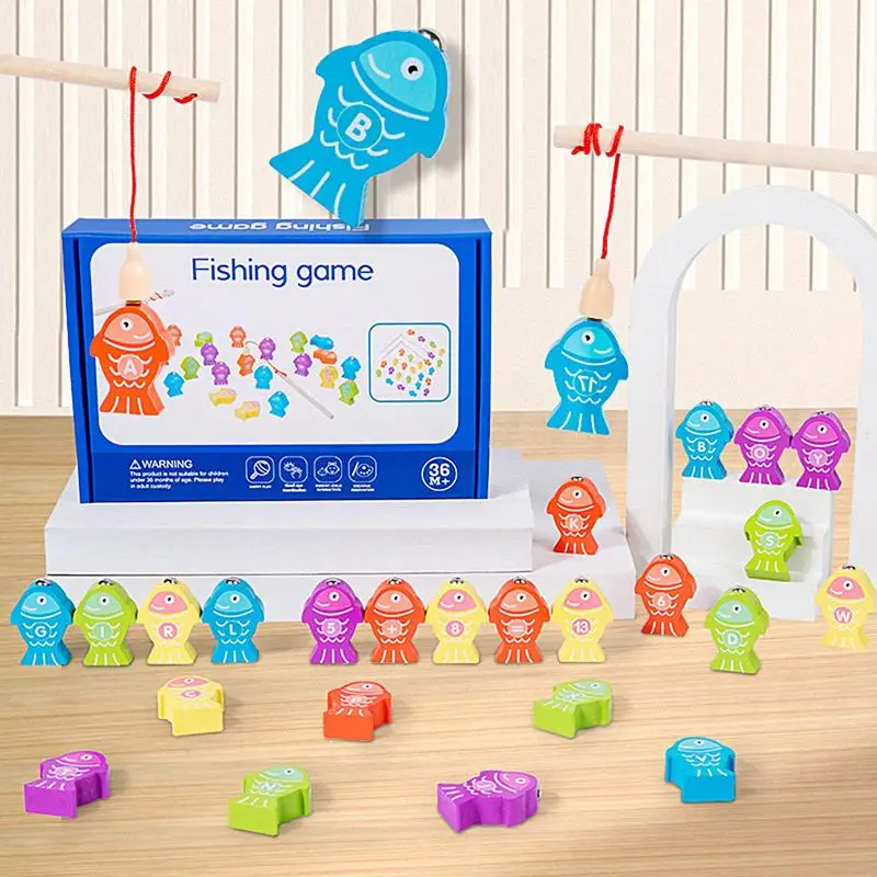 Montessori ของเล่นตกปลาไม้เด็ก Magnetic Marine Life ความรู้ความเข้าใจเกมปลาเด็ก Interactive ของเล่นเพื่อการศึกษา