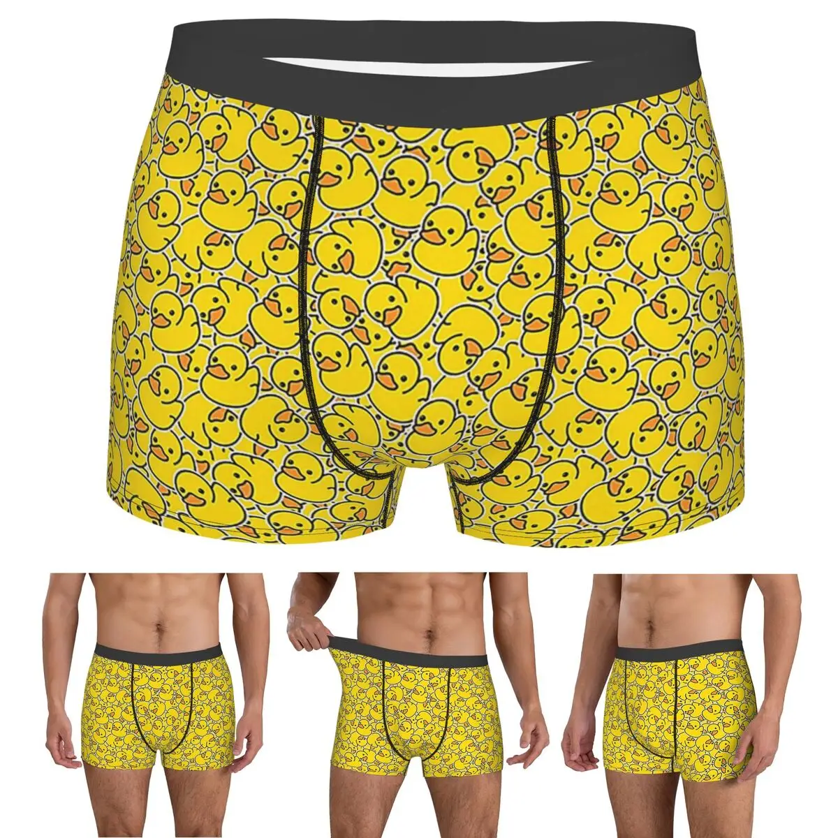 

Boxer Underpants Shorts Yellow Classic Rubber Duck Panties Men's Ventilate Underwear for Homme Man Boyfriend Gift