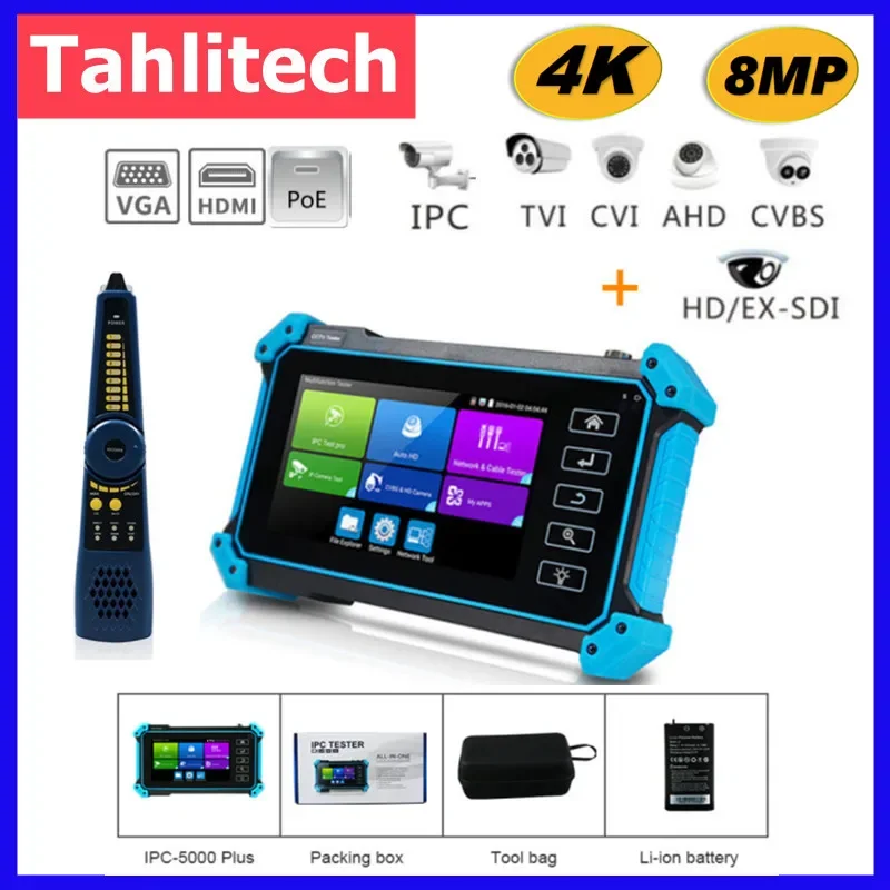 IPC-5200C Plus IP Camera Tester 5.4 inch IPS Touch Screen Monitor CCTV Tester Support AHD/CVI/TVI/SDI/CVBS/IP Camera Tester