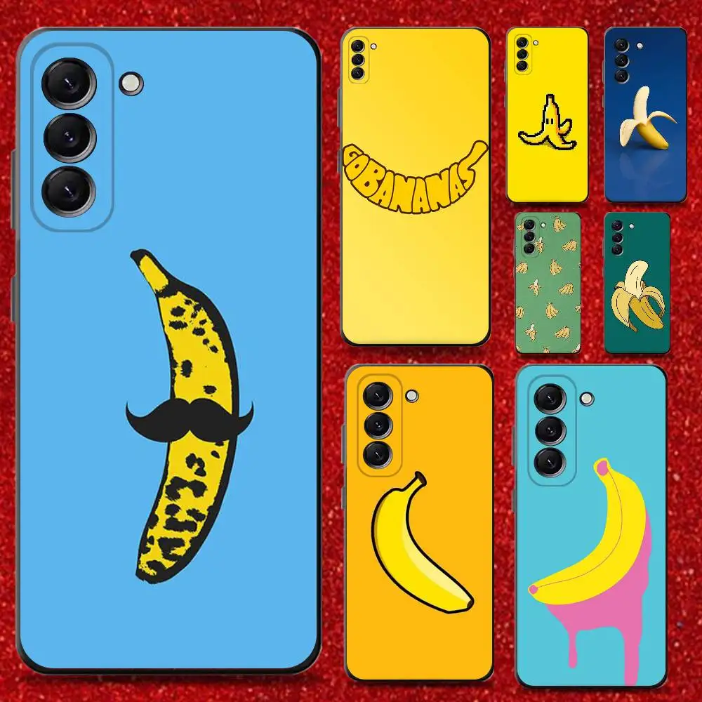 

Striped Banana Phone Case For Samsung Galaxy A13,A21s,A22,A31,A32,A52,A53,A71,A80,Soft Black Shell