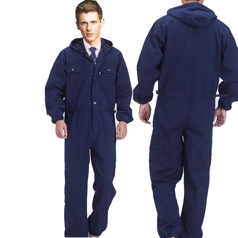 Tuta per saldatura in cotone abbigliamento da lavoro in Denim tuta per officina di riparazione automatica meccanica di sicurezza uniforme durevole