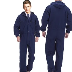 Cotton Welding Suit Denim Work Clothes Men Uniform Safety Durable AntiSparking Jumpsuit Mechanical Auto Repair Workshop Coverall