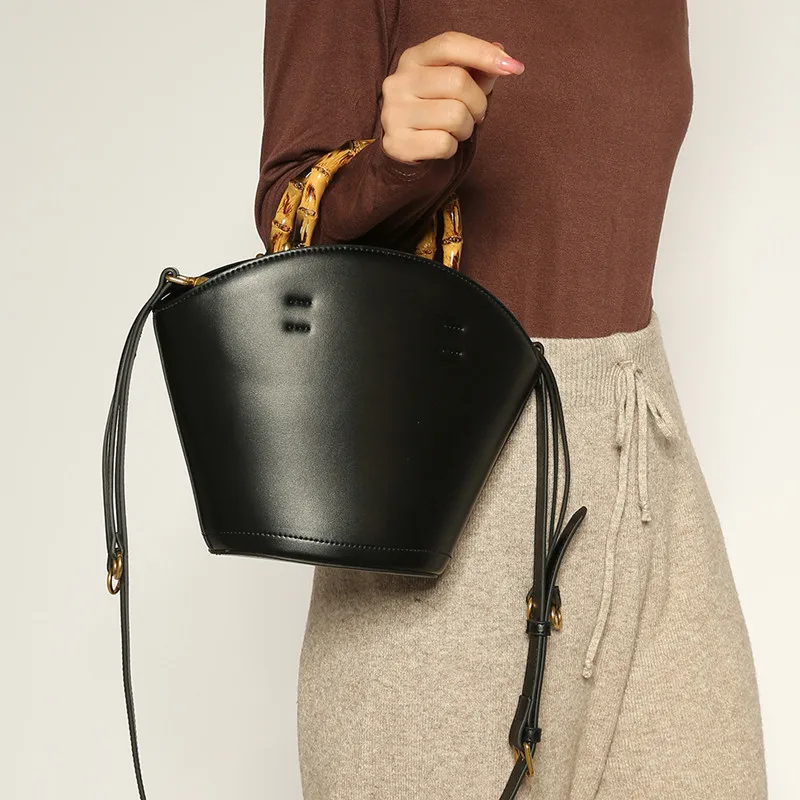 2025 New Fashion Retro Bamboo Knot Hand-held Handbags Women Luxury Large Capacity Tote Lady Trendy Casual Shoulder Cross Bags