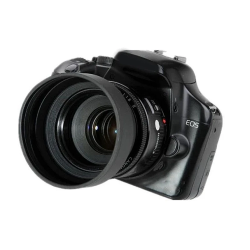 49mm Cao Su Camera Lens Hood Bộ 2 chiếc Camera Chống Nắng Giảm Độ Chói Cải Thiện Chất Lượng Chụp Ảnh và Video 448F